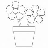 Cute Flower In Pot Coloring Page  Free Printable Pages For Kids sketch template