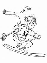Skiing coloring Pages sketch template