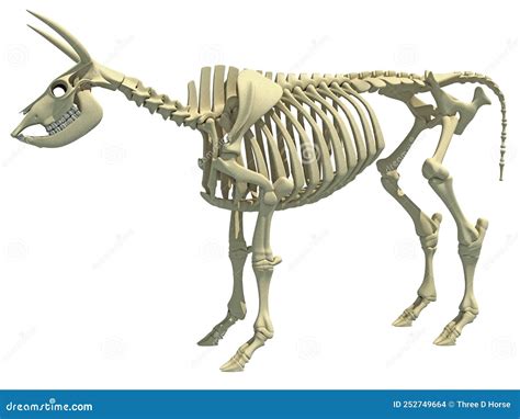 Cow Skeleton Animal Anatomy 3D Rendering Stock Illustration ...