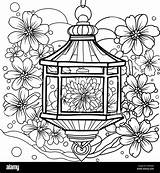 Lantern Coloring Page sketch template