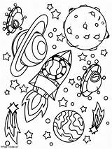 Spaceships And Rocket Exploration In Space coloring Page sketch template