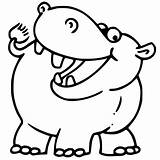 Cartoon Hippo Laughing Coloring Page  Free Printable Pages sketch template