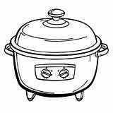 Premium Vector  Rice cooker Coloring book For Kids Black And White sketch template