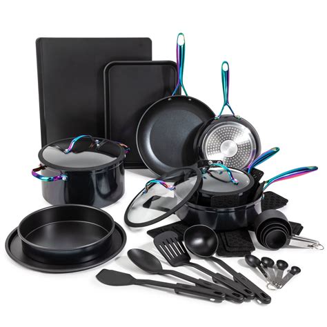 Thyme & Table Non-Stick Cookware & Bakeware, Rainbow, 28-Pieces Set - Walmart.com