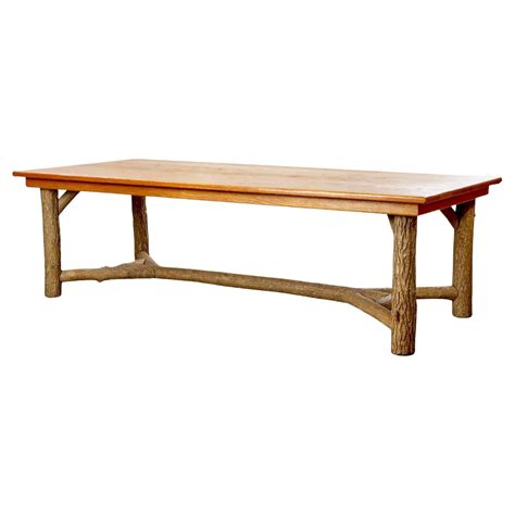 Rustic Or Primitive Faux Bois Eco-Friendly Hand Crafted La Lune Dining Table For Sale at 1stDibs