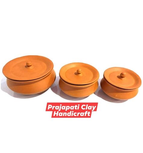 Brown clay Degchi set, Capacity: 1.8 Litre,1 Litre And 700 ml at Rs 349/set in Delhi