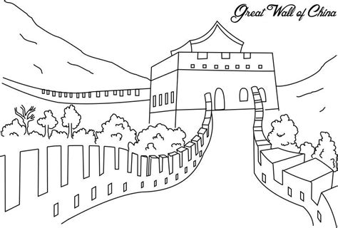 The Great wall of China coloring page for kids