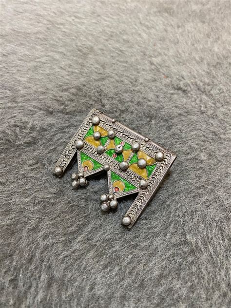 Morocco Berber Silver Pendant hirz, Berber Enamel Amulet,handmade Silver Pendant,gift for Her ...