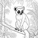 Lemur In The Jungle coloring page Lulu Pages sketch template