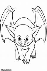 Bat baby coloring Page sketch template