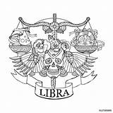 Libra Zodiac Symbols Coloring Pages sketch template