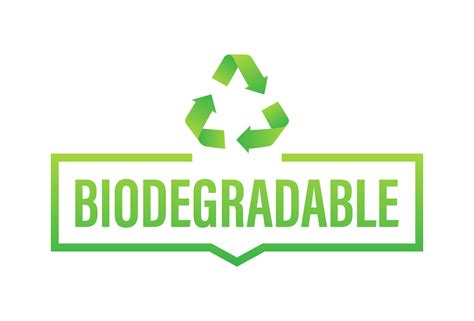 Biodegradable recyclable label. Bio recycling. Eco friendly product. Vector stock illustration ...