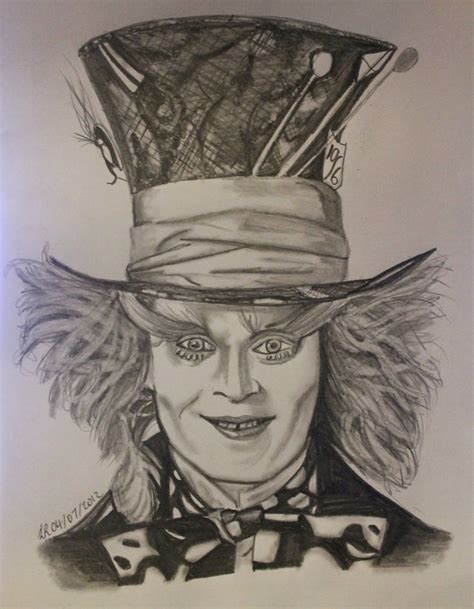 Johnny Depp Mad Hatter Drawing at PaintingValley.com | Explore ...