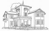 Free Coloring Page Of House On Stilts  JoelilMclean sketch template