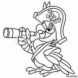 Stock Image Coloring Page Outline Of Cartoon Jolly Pirate Or Parrot  sketch template