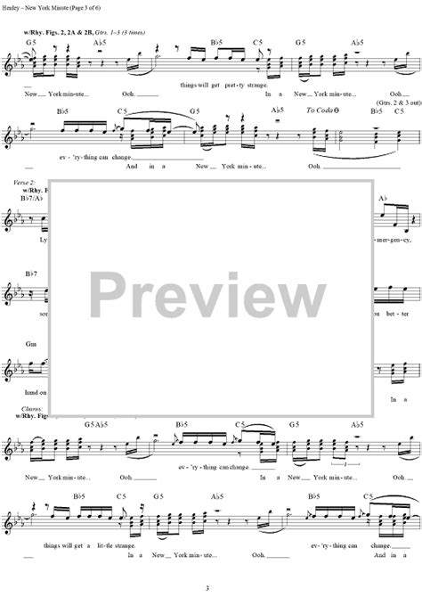 New York Minute" Sheet Music by Eagles for Guitar Tab/Vocal - Sheet ...