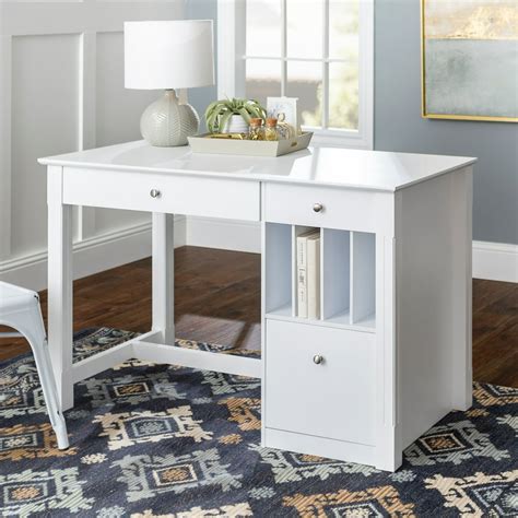 Middlebrook Designs 48-inch White Computer Storage Desk with Keyboard ...