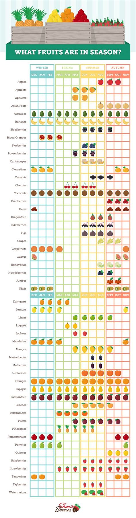 Seasonal Fruit Chart from Shari's Berries (And, Simple Strawberry-Brownie Parfaits | Dr Gundry ...