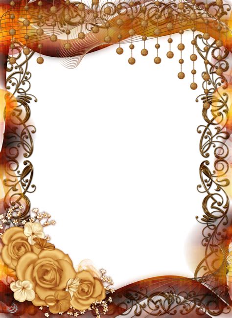 Picture Pic Gold Frame Wallpaper Flower Transparent HQ PNG Download | FreePNGImg