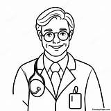 Friendly Doctor With Stethoscope Coloring Page  Pagescom sketch template