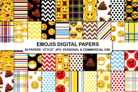 emoji digital paper emoji scrapbook Art & Collectibles Drawing ...