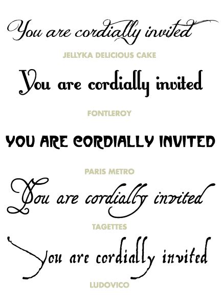 Good Fonts For Invitations