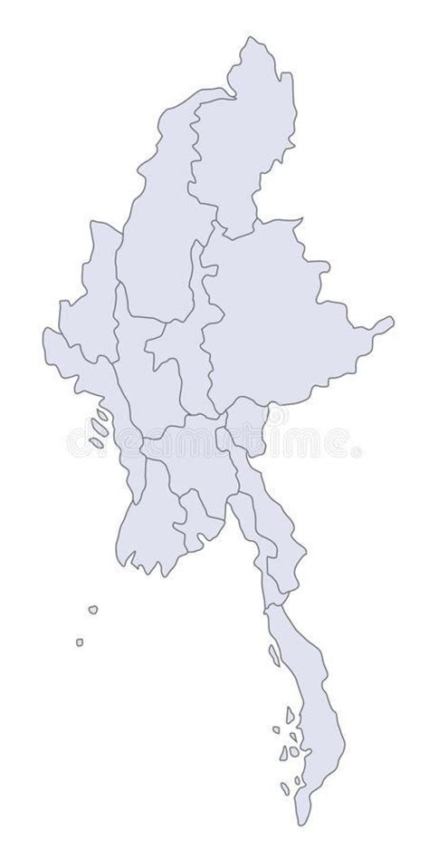 Myanmar map vector - Map of Myanmar vector (South-Eastern Asia - Asia)