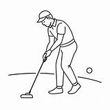 Premium Vector  Golfer coloring Pages For Book sketch template