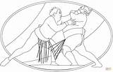 Coloring Pages Sumo Wrestling Getcolorings Wrestler Sketch Page sketch template
