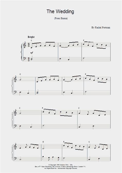 The Wedding Piano Sheet Music | OnlinePianist