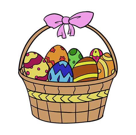 Easter Egg Basket Drawing at PaintingValley.com | Explore collection of Easter Egg Basket Drawing