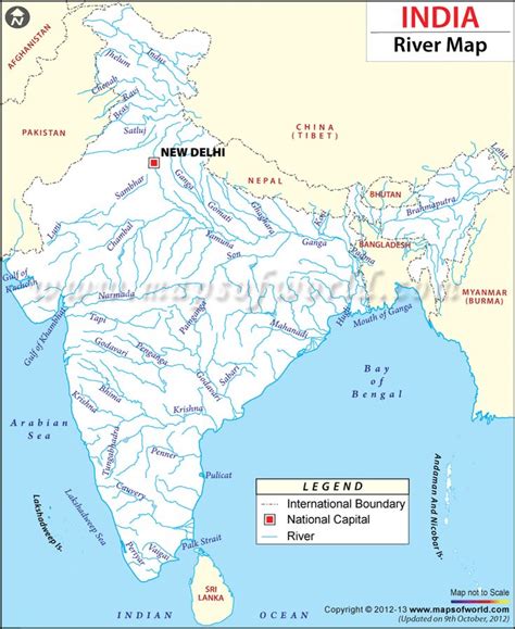 india map with rivers and major cities