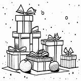 Christmas Gifts Coloring Page · Creative Fabrica sketch template