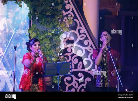 Javanese performing keroncong music. Keroncong is one of music genre ...