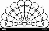 Handheld fan Icon Template Black color Editable  sketch template