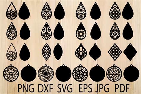 Earrings SVG Mandala Earring SVG Earrings Template Teardrop | Etsy