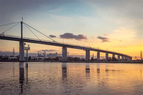 West Gate Bridge at Sunset in Melbourne, Australia Stock Image - Image ...