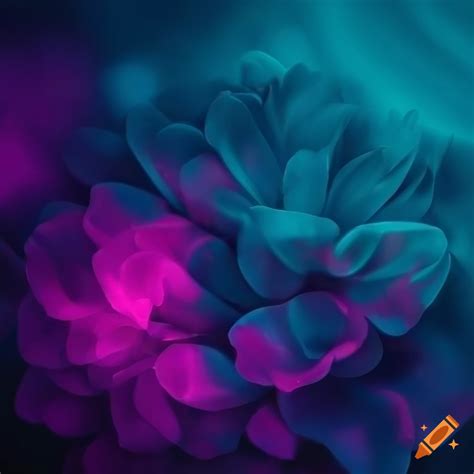 Neon pink and electric blue textured flower background on Craiyon