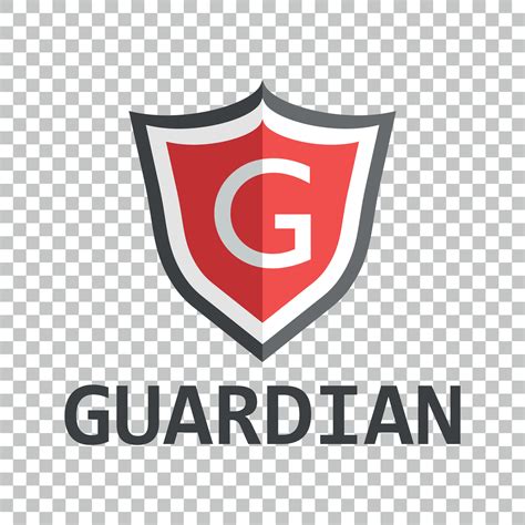 Red shield logo. Vector illustration in flat style with word guardian. 26162831 Vector Art at ...