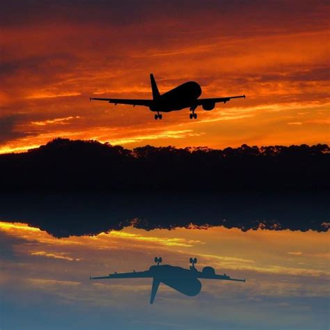 Awesome | Sunrise, Airplane silhouette, Airplane photography