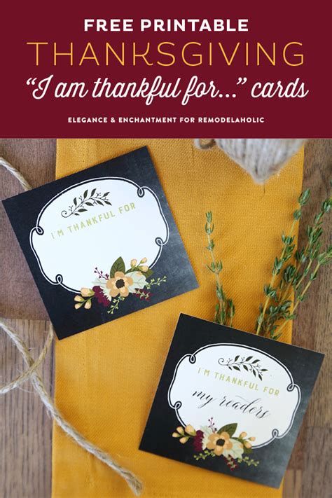 I am thankful for printable Thanksgiving table cards