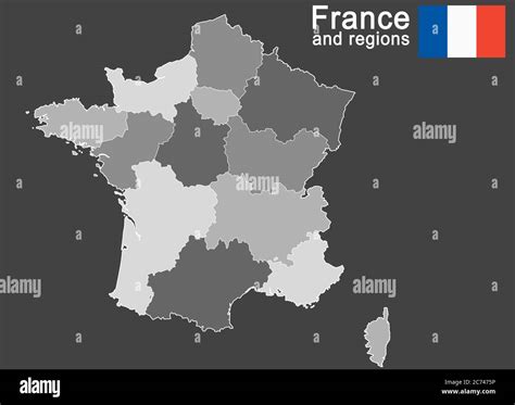 France regions map hi-res stock photography and images - Alamy