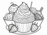 Tasty Sundae Coloring Sheet  Page sketch template