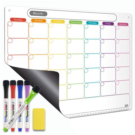 Buy Dry Erase Set- Magnetic for Refrigerator - Horizontal Planner Whiteboard with Extra Thick ...