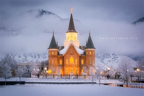 Provo City Center Temple Winter Night - LDS Temple Pictures