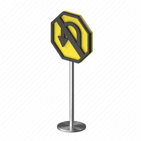 U-turn, sign, arrow, traffic, road, stop 3D illustration - Download on ...