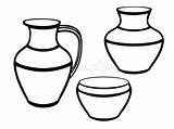Vaso Un Insieme Di Terraglie Ceramica Etnica Disegno A  sketch template