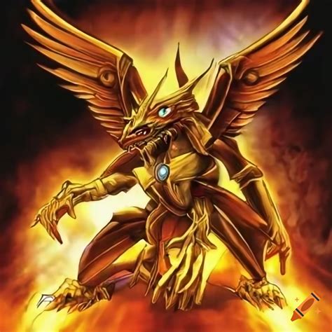 Artwork of winged dragon of ra angel from yu-gi-oh! on Craiyon