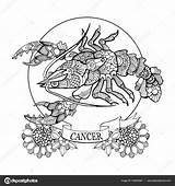 Cancer Zodiac Sign Color Colouring Pages Sketch Coloring Page sketch template