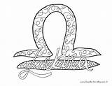 Libra Zodiac Symbols Coloring Pages sketch template